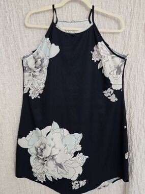Size Xl Women’s Navy Floral Halter Slip Dress